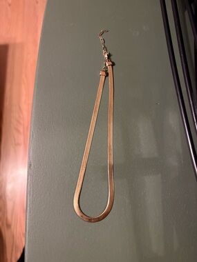 Gold Tone Flat Herringbone Necklace
